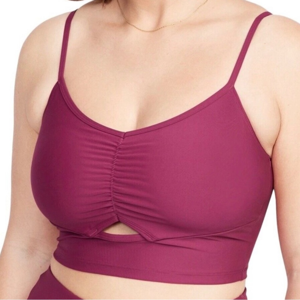 NWT Old Navy XXL Sports Bra Light Support Powersoft Light Support Boysenberry